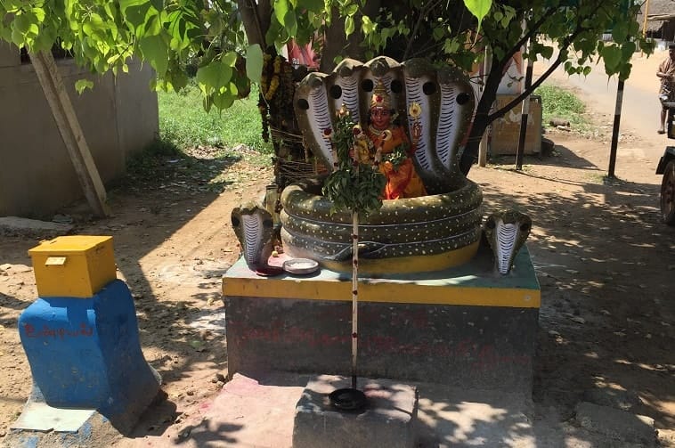Hindu god and altar in India