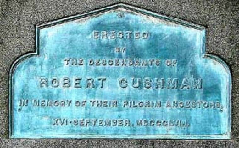 Robert Cushman Monument - first printed sermon in America