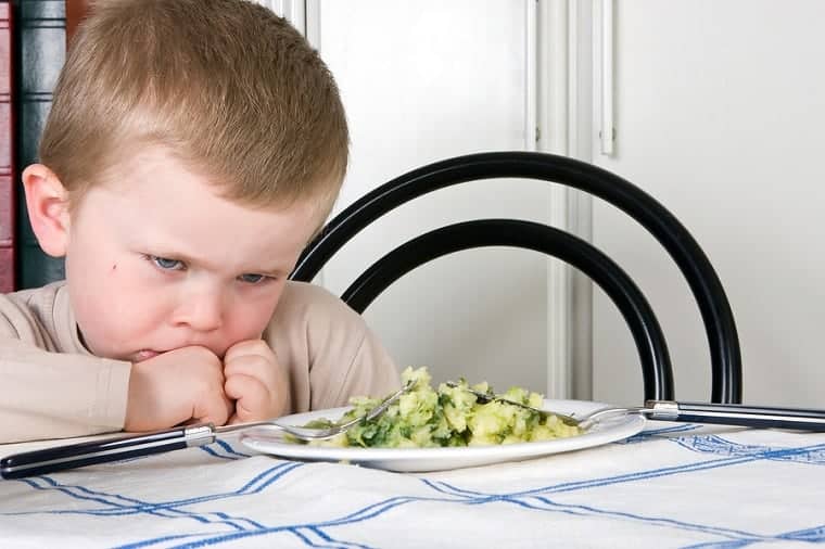 adversity - boy refusing to eat vegetables