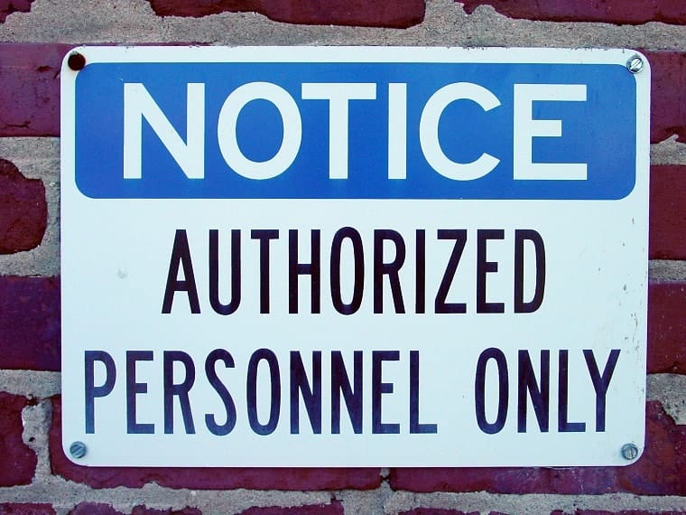 sign authorized personnel only - authority
