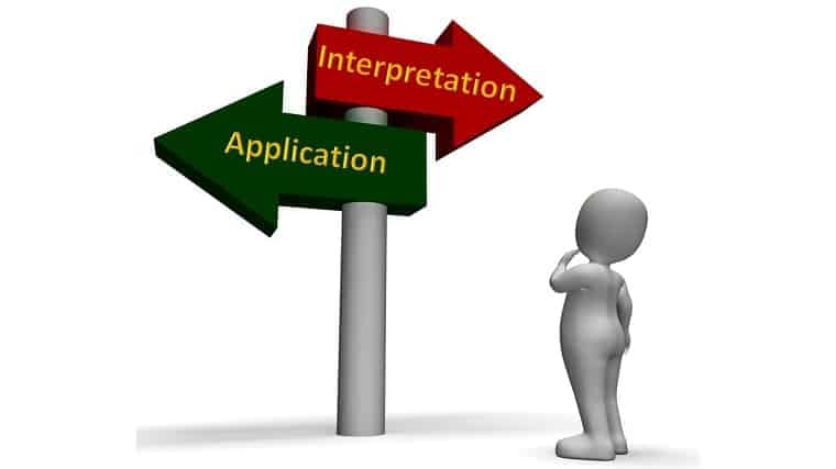 application or interpretation