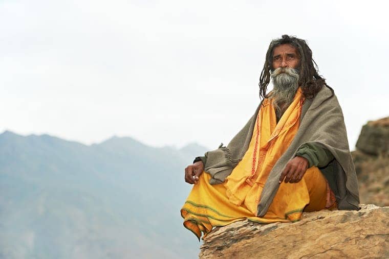 Guru on mountain - path to wisdom